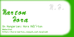 marton hora business card